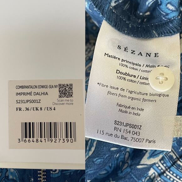 SEA NY X SEZANE NWT Edwige Floral Quilted Jumpsuit in Dalhia Print Size 4 - Picture 14 of 16